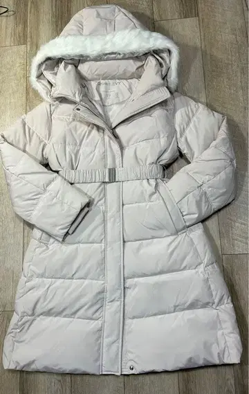 퍼 후드 롱 다운 자켓