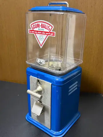 껌볼 머신 10엔 작동품 파랑 블루 껌볼 머신 가챠