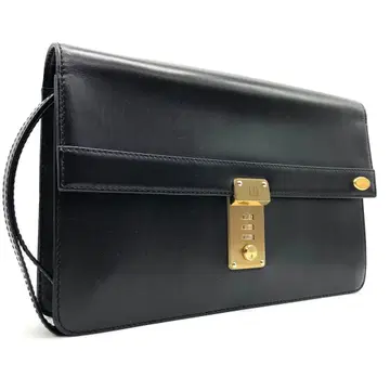 [ 새상품급 ] dunhill 클러치백 가죽 다이얼 락 손잡이 있음 블랙