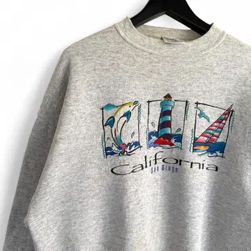90s 빈티지 California 샌디에이고 해양 프린트 T16