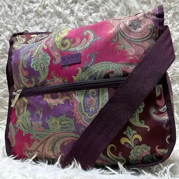 ETRO 페이즐리 무늬 나일론 숄더백 퍼플 이탈리아제