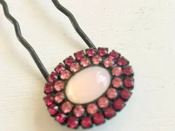 BAIXA 이탈리아제 핑크 계열 큐빅 헤어 액세서리 머리 장식