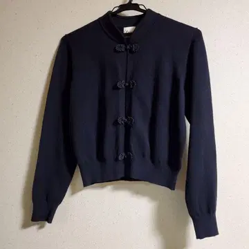 중국풍 버튼 블랙 니트 가디건