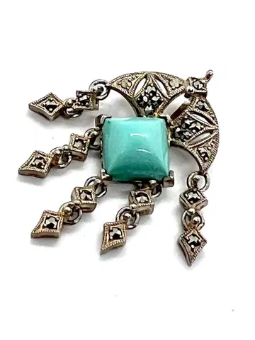 [실버제] 터콰이즈 펜던트 록잔 주얼리 앤티크풍