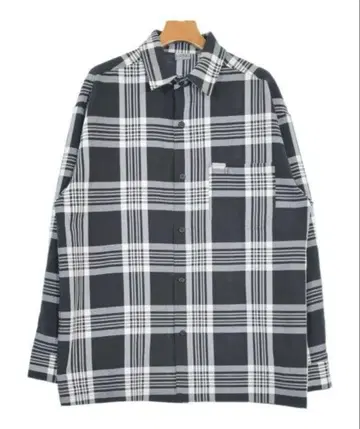 Cal Top 긴팔 셔츠 블랙 화이트 체크