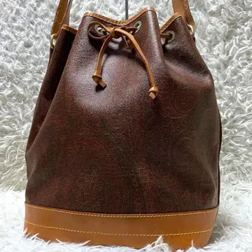 ETRO 빈티지 페이즐리 무늬 PVC 가죽 복조리형 숄더백