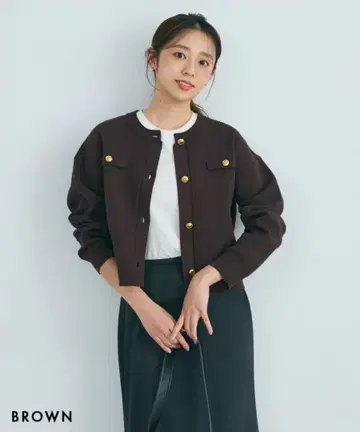 basement online 긴팔 가디건 니트 브라운
