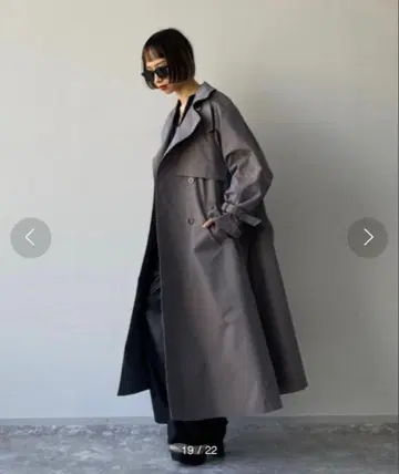 페이지 보이 CORE 샴브레이 트렌치코트 그레이