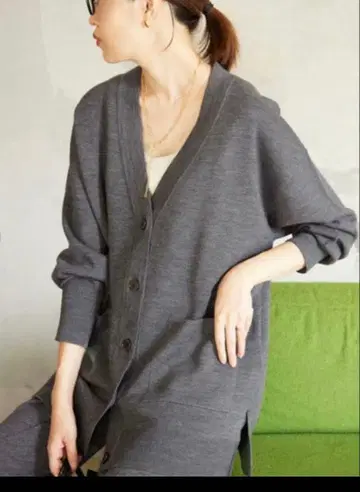 슬로브 이에나 밀라노 리브 가디건 워셔블 그레이