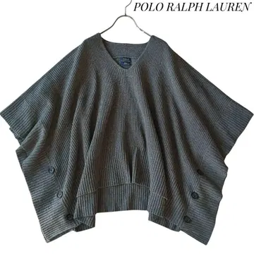 [ 폴로 랄프로렌 ] 캐시미어 블렌드 니트 판초 그레이 V넥 M