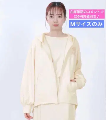 미착용 마리콴트 MQ 로고 후드 부착 후드티 아이보리 M 사이즈