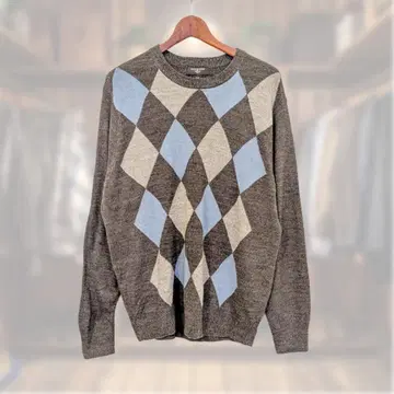 DOCKERS 니트 크루넥 아가일 무늬 그레이 계열