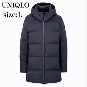 [새상품급] 유니클로 심리스 다운 코트 네이비 L