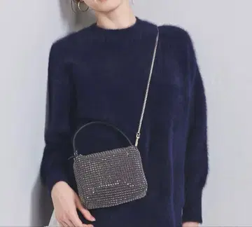 유나이티드 애로우즈 폭스 캐시미어 크루넥 니트 네이비