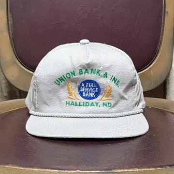 데드스탁 코튼 캡 그레이 기업계 자수 로고 유니온뱅크