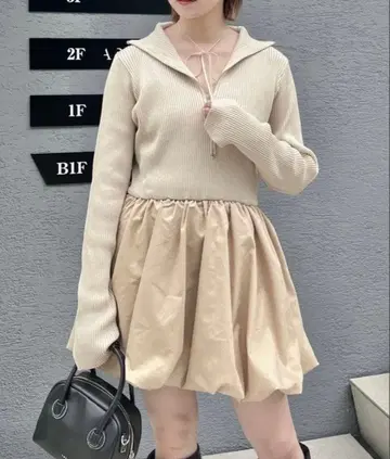 mline mystic 하프 ZIP 미니 원피스