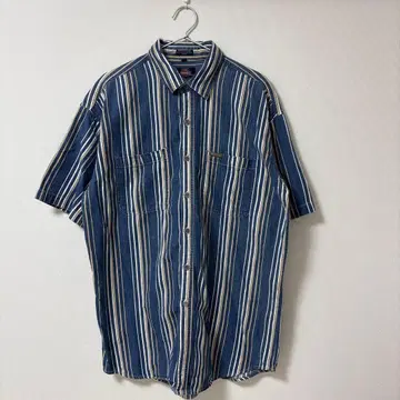 Dickies/반팔 셔츠/스트라이프/블루