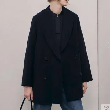 [ allureville ] 리버 숄카라 미들 기장 코트