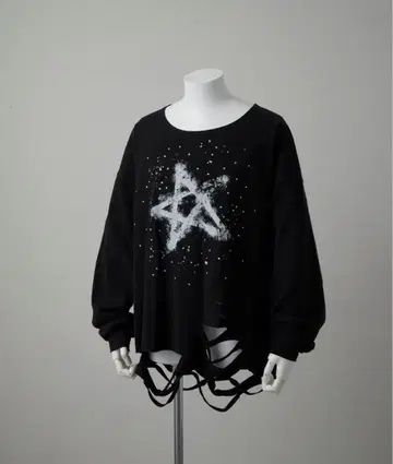 [ GRANCY ] 큐빅 그래픽 데미지 롱 T