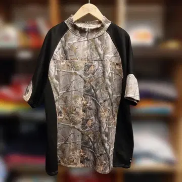 WIND AND SEA 로고 리플렉터 반팔 집업 셔츠 XL 카모플라쥬