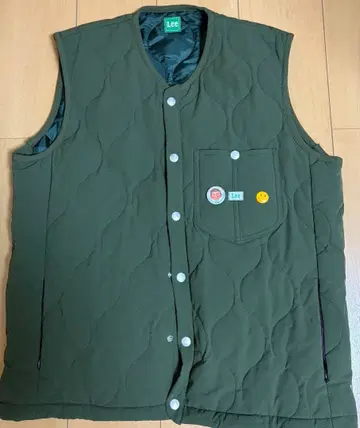 Lee 퀼팅 다운 베스트 올리브 그린