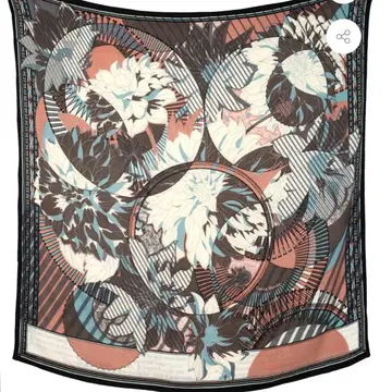 울 실크 스톨 헤링본 직조 120 콜라주 달리아 론드