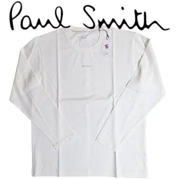 폴스미스 긴팔 티셔츠 L 브랜드 로고 화이트