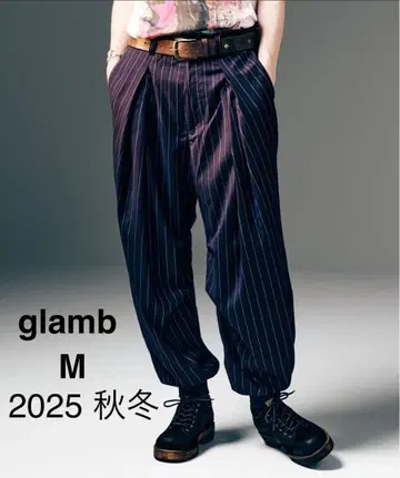 [거의 미사용] glamb 턱인 턱 팬츠 M 와인 2025