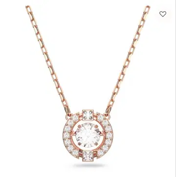 스와로브스키 로즈 골드 라운드 컷 크리스탈 목걸이