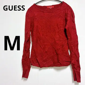 GUESS 레드 긴팔 니트 [ M ] 여성용 빨간색
