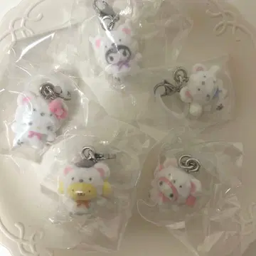 당일 발송 산리오 메지루시 액세서리 복슬복슬 스노우 5개 세트