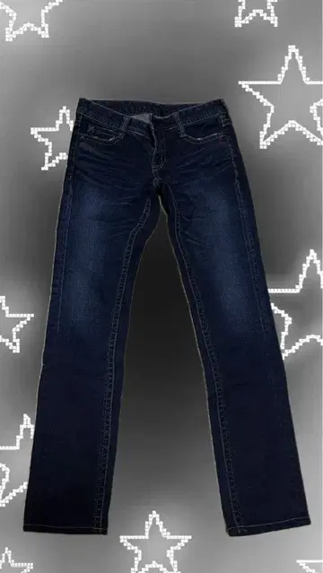 스키니 데님 다크 블루 헤이세이 갸루