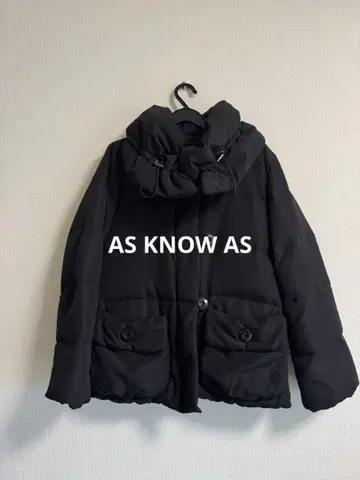 AS KNOW AS 빅 숄 다운 자켓 블랙