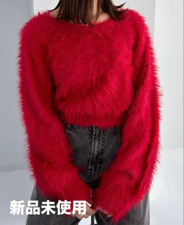 미사용 새상품 택 포함 Heather 페더 니트 긴팔 레드