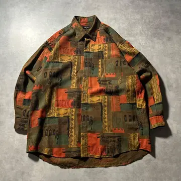 빈티지 올 패턴 레트로 유럽풍 아트 패턴 디자인 셔츠