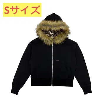 9/S PROJECT FUR ZIP HOODIE - BLACK
