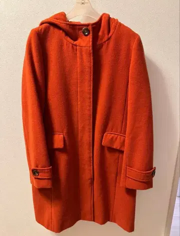 오렌지 롱 코트 코트 자켓 아우터 가을 옷 겨울 의류