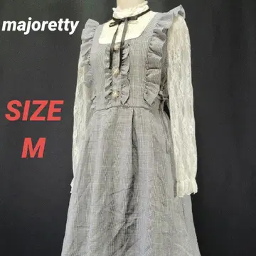 Majoretty 원피스 프릴 체크 리본 M