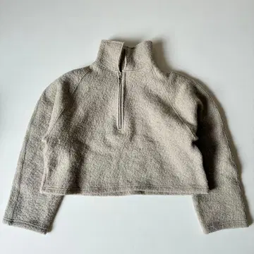 POST MODERN 부클레 하프 지퍼 풀오버 그레이지 한국 캐주얼