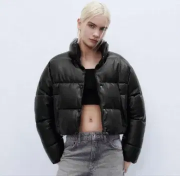ZARA 가죽 퍼프 자켓 XS