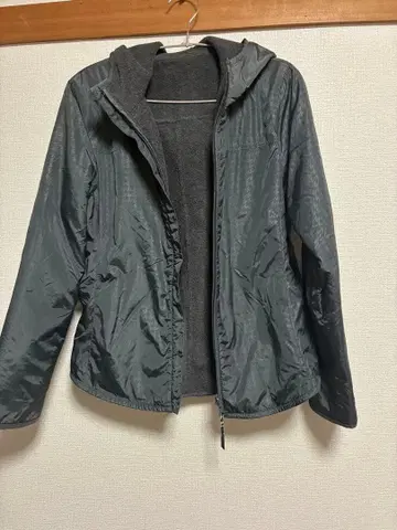 그레이 플리스 안감 자켓 후드티 리버서블 타입