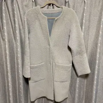 y112002 UNITED ARROWS 무스탕 코트 노카라 보아