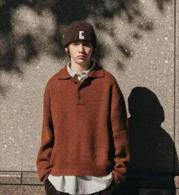 theclesste/SLUB PILE KNIT POLO