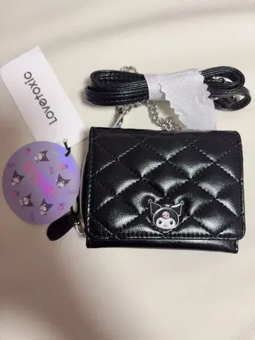 lovetoxic 쿠로미 퀼팅 접이식 지갑 블랙