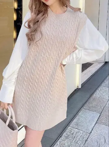 케이블 니트 원피스