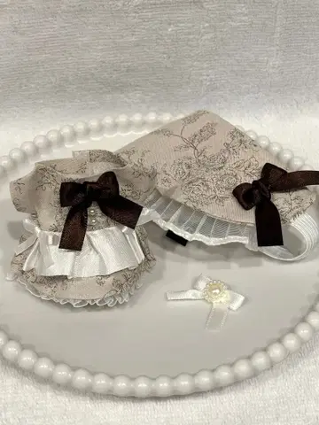 인형 옷 (10~11cm) 브라운 x 꽃