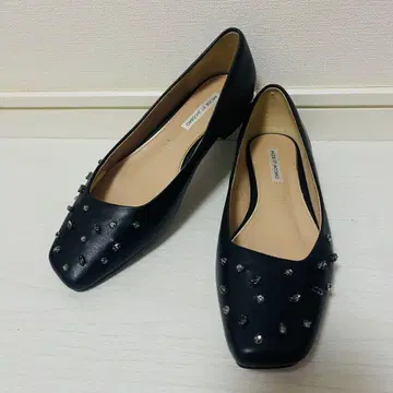 새상품급 MODE ET JACOMO 큐빅 스퀘어토 펌프스 블랙 23