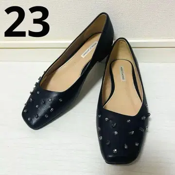 새상품급 MODE ET JACOMO 큐빅 스퀘어토 펌프스 블랙 23