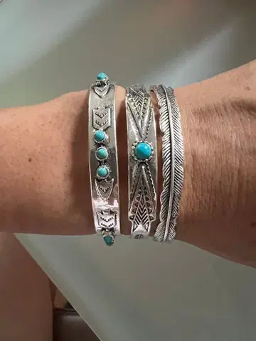 터콰이즈석 실버 925 뱅글