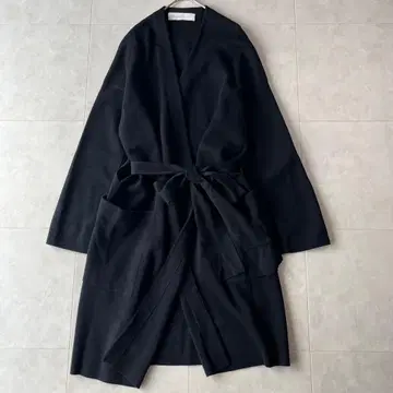 새상품급 GALERIE VIE 코튼 니트 로브 코트 블랙 36 겉옷